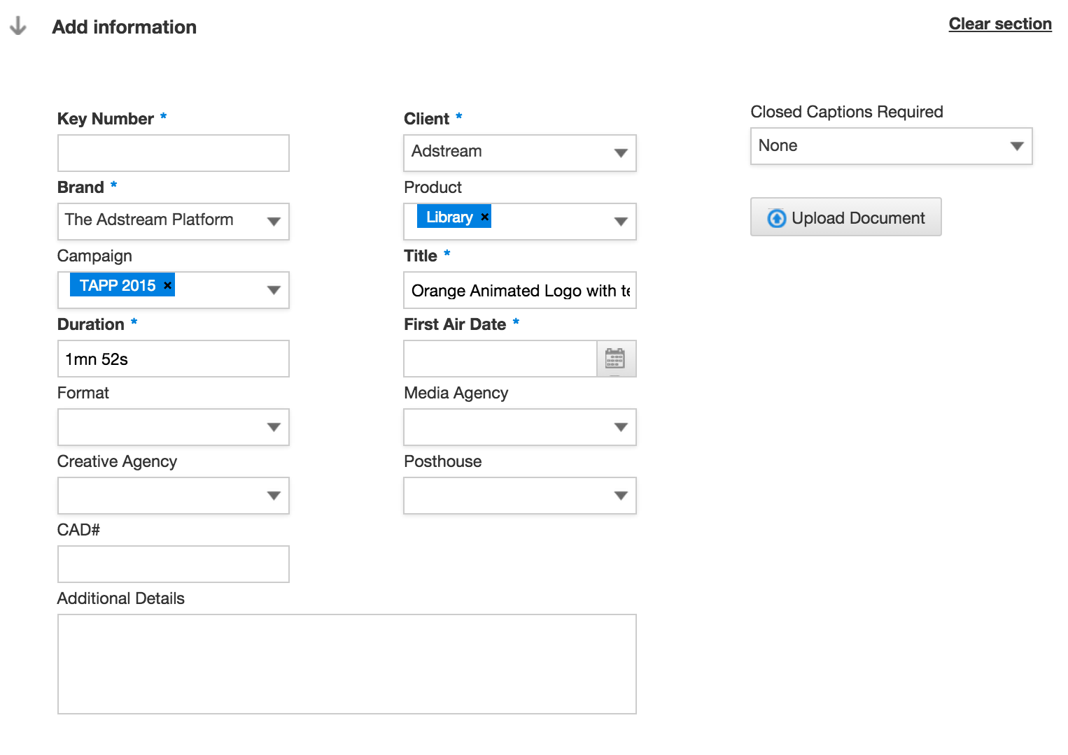 Create an Order – Adstream Help Centre